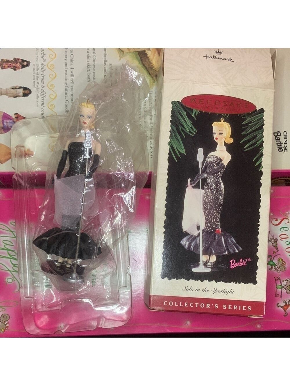Vintage 1995 Hallmark Solo in the Spotlight Barbie ornament NIB